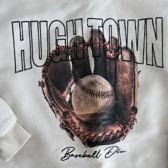 Zara White Baseball Graphic Kids Sweatshirt - Picture 2 of 4